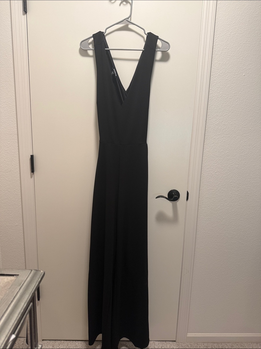 Express Black Wide Leg V-Neck Pant Suit
